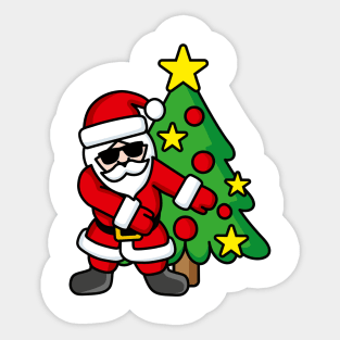 Santa Claus Christmas tree FLOSS FLOSSING Christmas tree Sticker